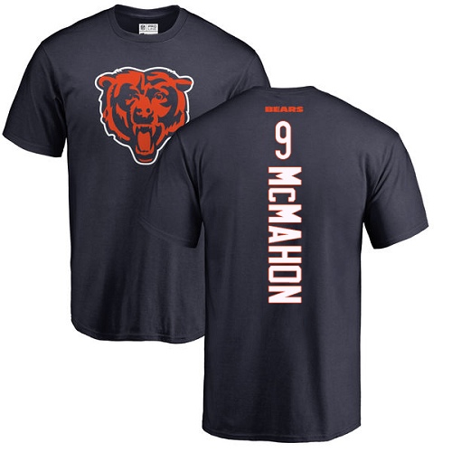 Chicago Bears Men Navy Blue Jim McMahon Backer NFL Football 9 T Shirt